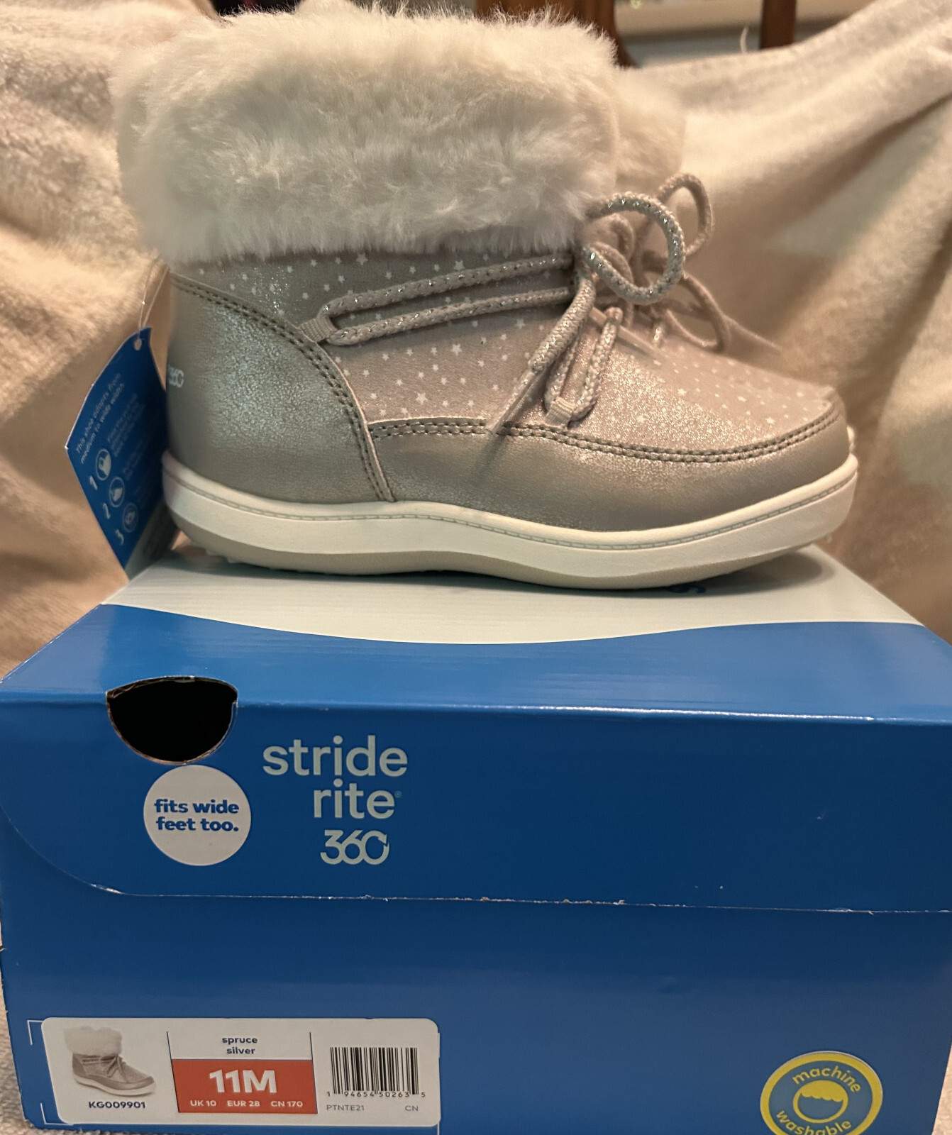 Stride Rite 360: Girls Boots 11M Spruce Silver, Toddler: Brand New