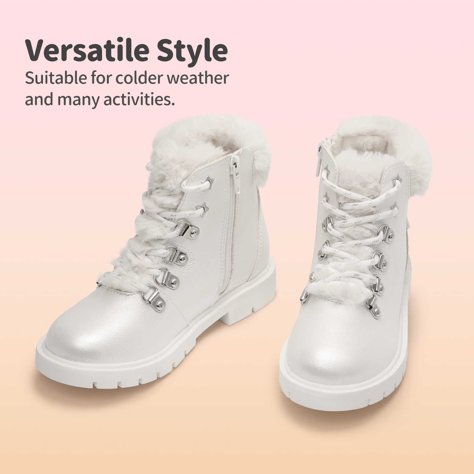 Toddlers Kids Girls Boys Ankle Booties Side Zipper Fashion Warm Snow Boots US