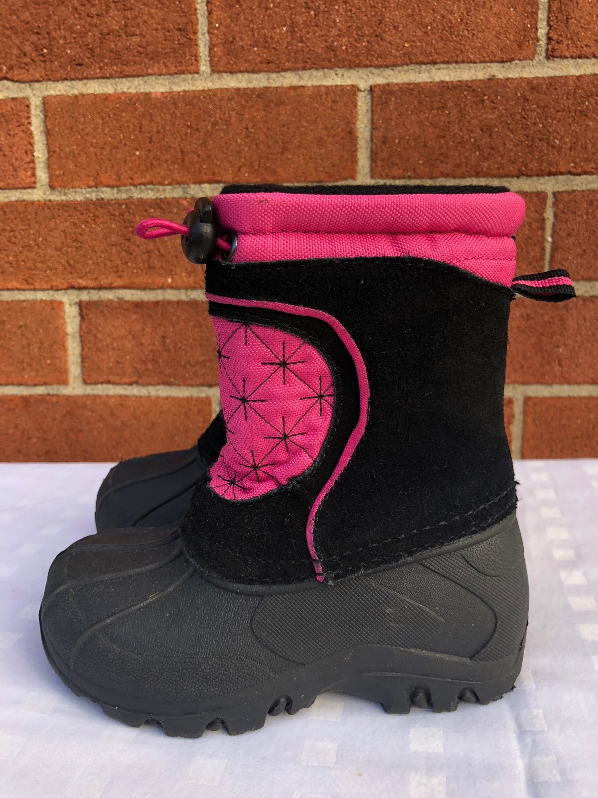 Sporto  Toddler Girls Winter Boots Pink & Black suede man made materials SZ US 7
