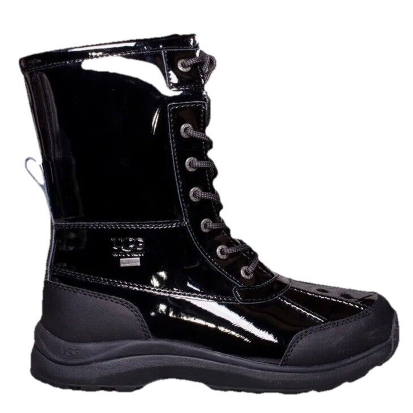 NWOB UGG ADIRONDACK III PATENT WOMEN BOOTS LEATHER Black US 7 EU 37/38 Tall