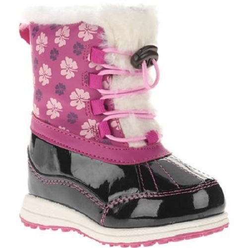 Ozark Trail Infant Toddler Girls Winter Boots Pink Slip-On Faux Fur Size 5 NWT