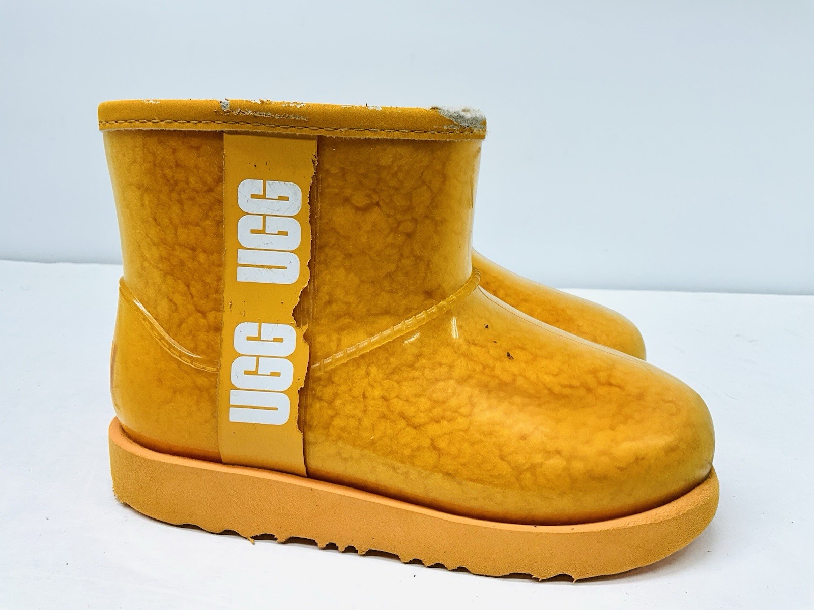 UGG Classic Clear Mini II Little Girls Boots Wool US 13 Orange 1112386K Kids 3H