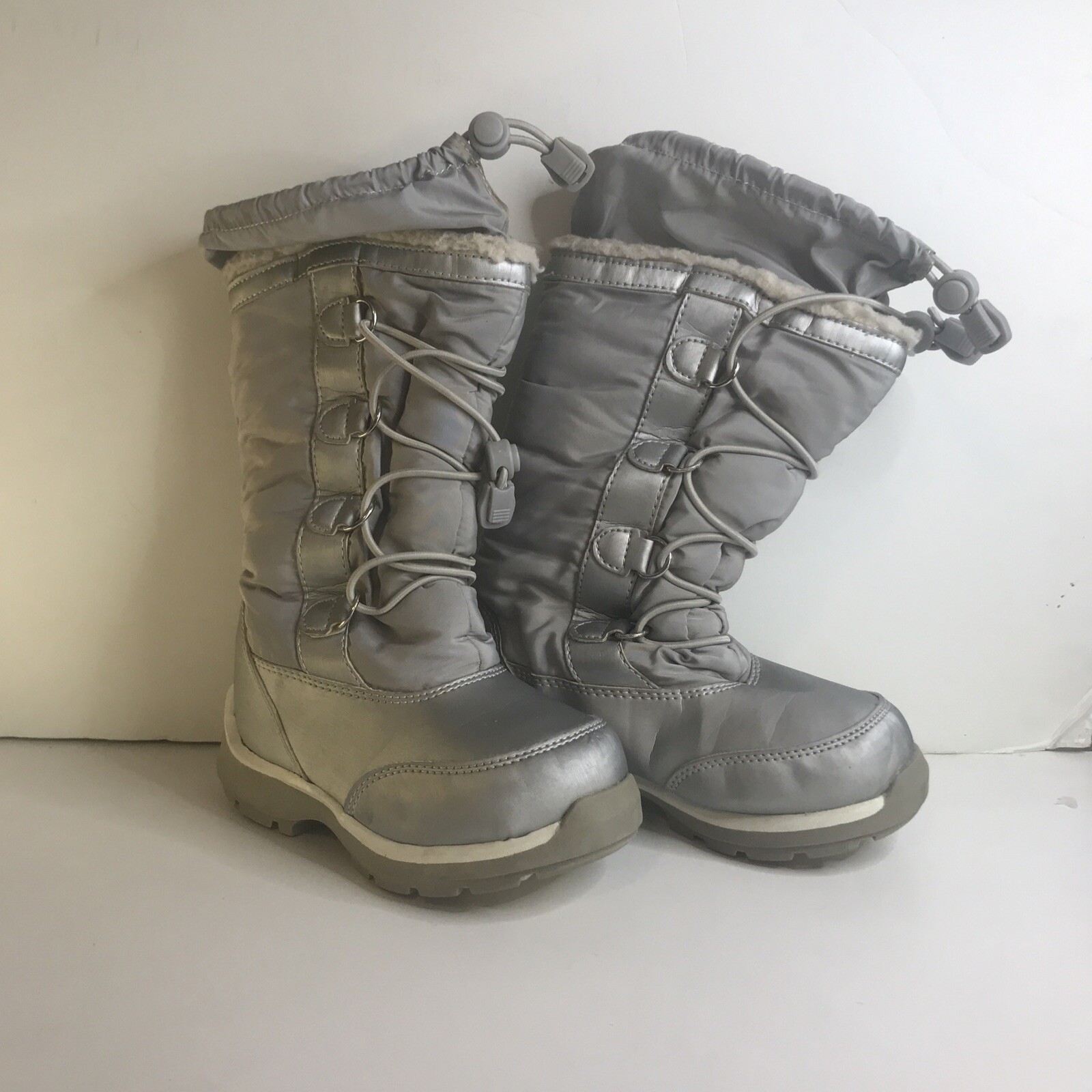 Lands End Snow Boots Size 9 Grey Girls Boots Childs 1419