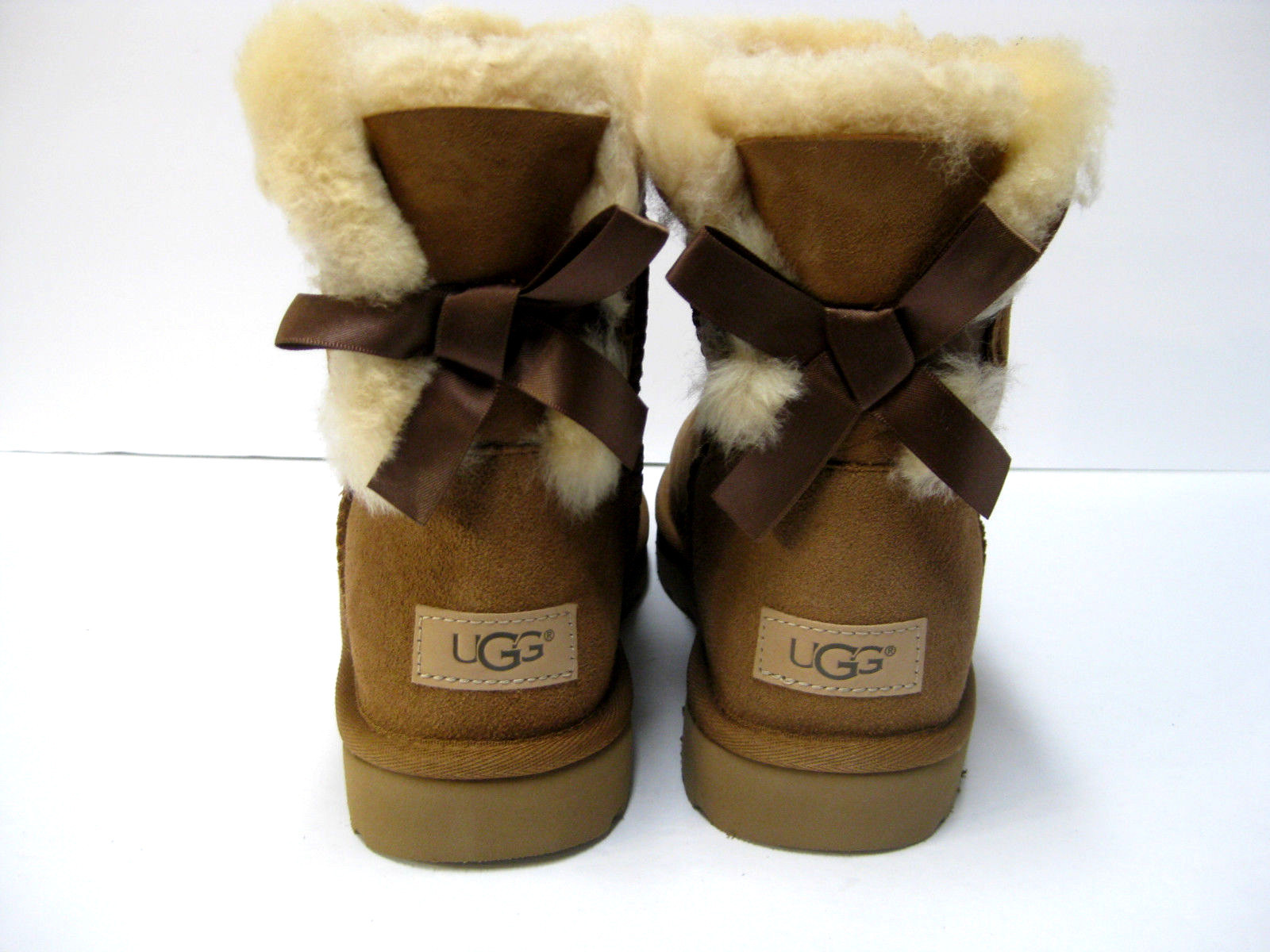 UGG MINI BAILEY BOW II WOMEN BOOTS SUEDE CHESTNUT US 7 /UK 5 /EU 38 / JP 24