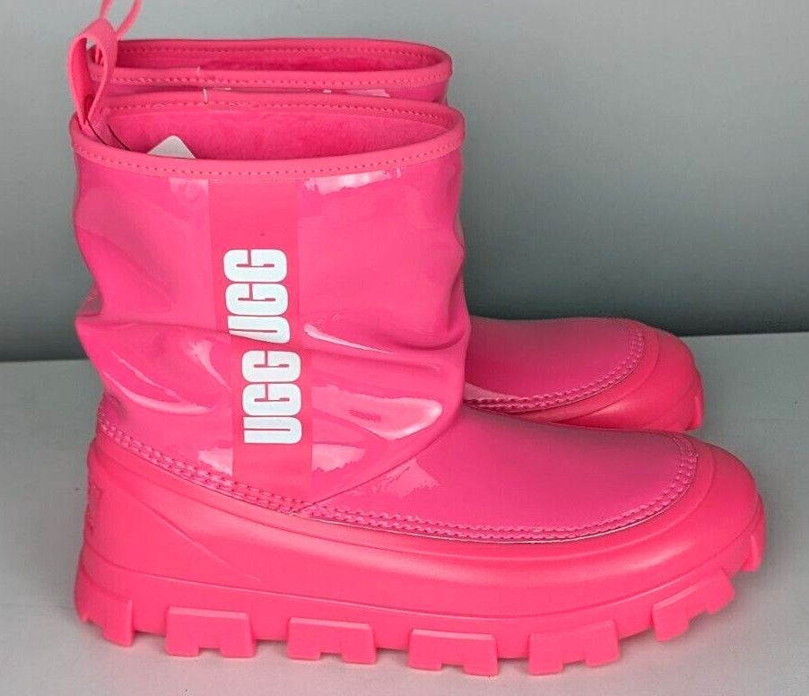 Big Kids Size 5 – UGG Classic BRELLAH MINI Rain/Winter Girls Boots – Super Coral