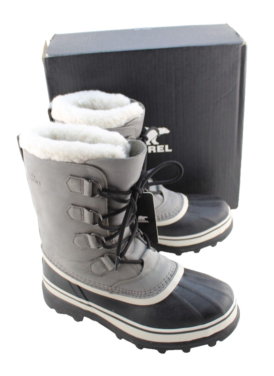 NWB SOREL Caribou Size 10 Gray Waterproof for Heavy Snow Women Boots MSRP $200