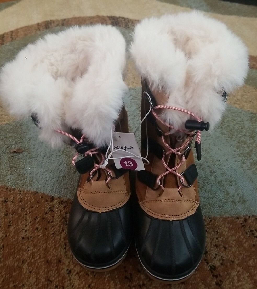Cat and Jack Tan/Constance Toddler/Big Girls Winter Boots Size 13
