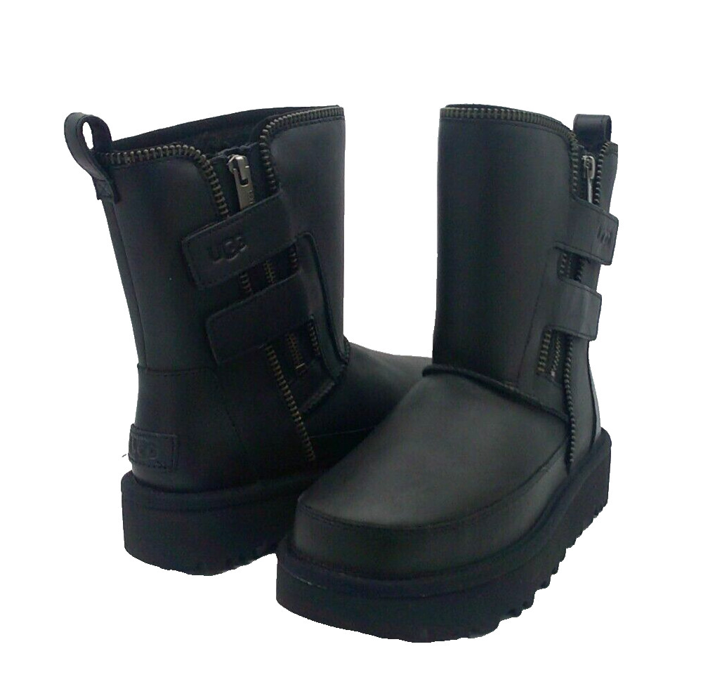 UGG CLASSIC SHORT MOTO  WOMEN BOOTS LEATHER BLACK US 7 /UK 5 /EU 38 /JP 24