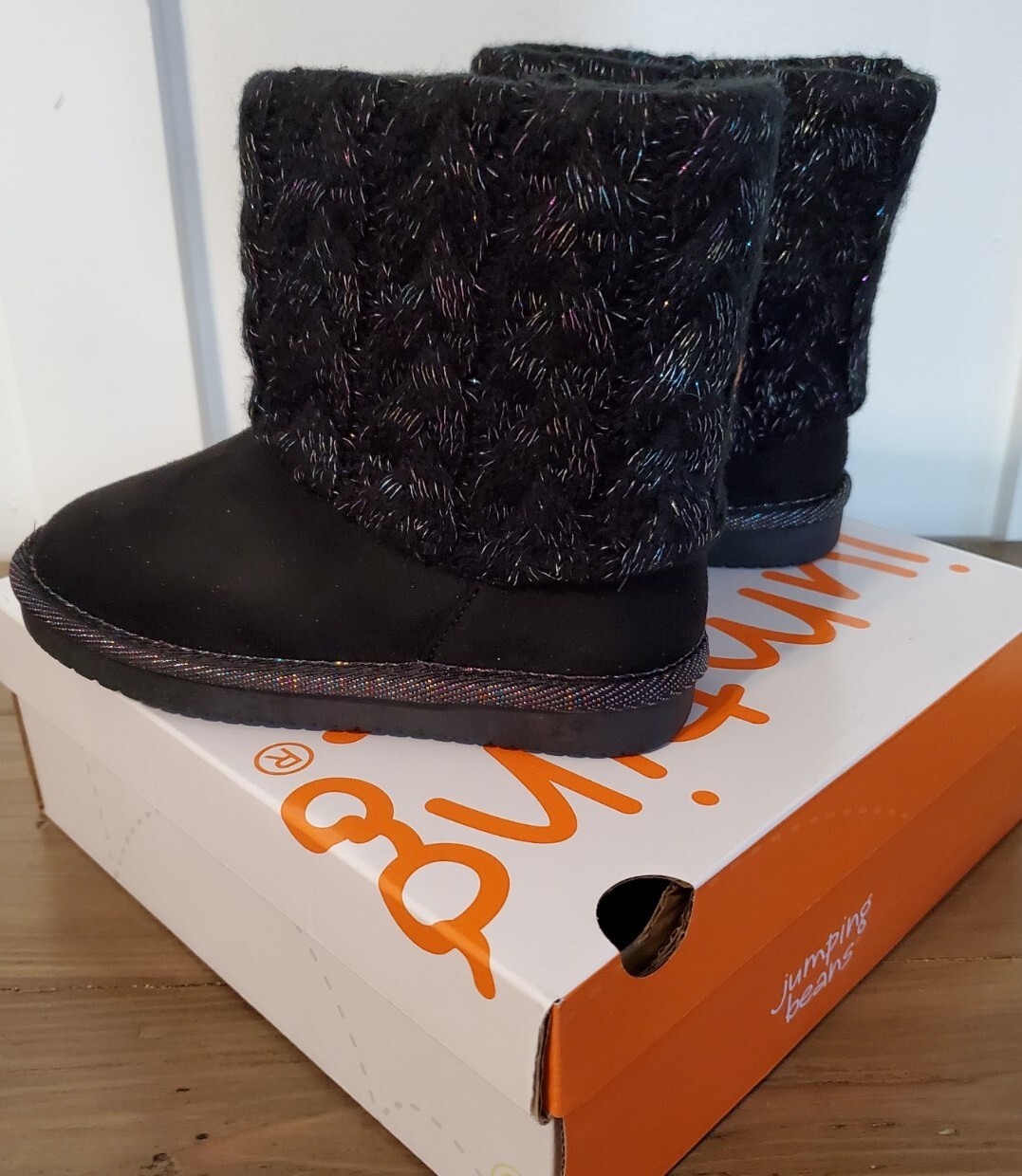 NWT! Toddler Girls JUMPING BEANS Reagann Black Winter Boots Size 6T 7T 9T & 11