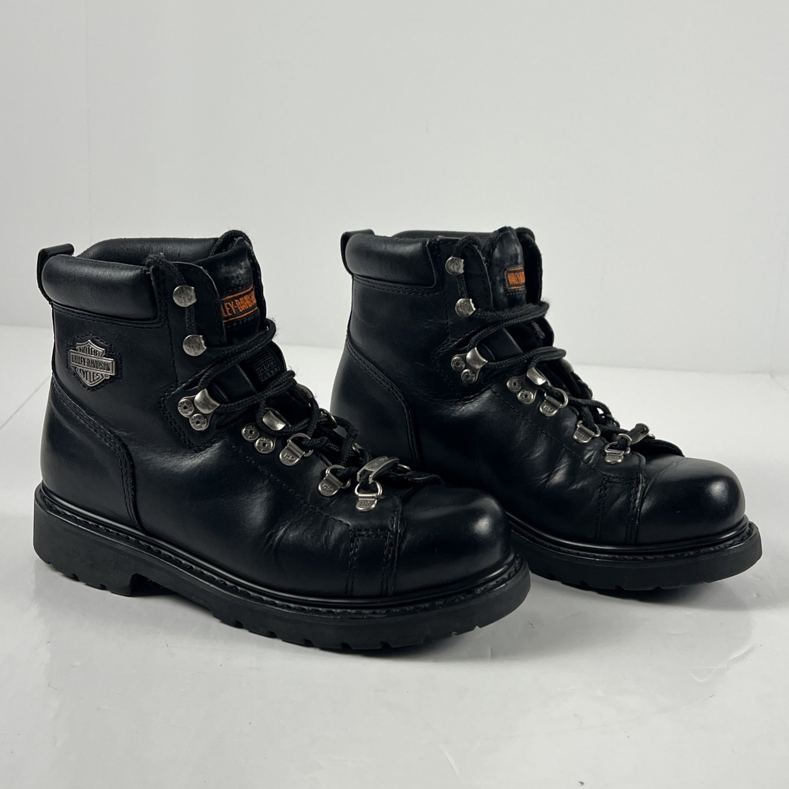 Harley Davidson Dipstick 6” Women Boots Size 7.5 Black Leather D81610 Motorcycle