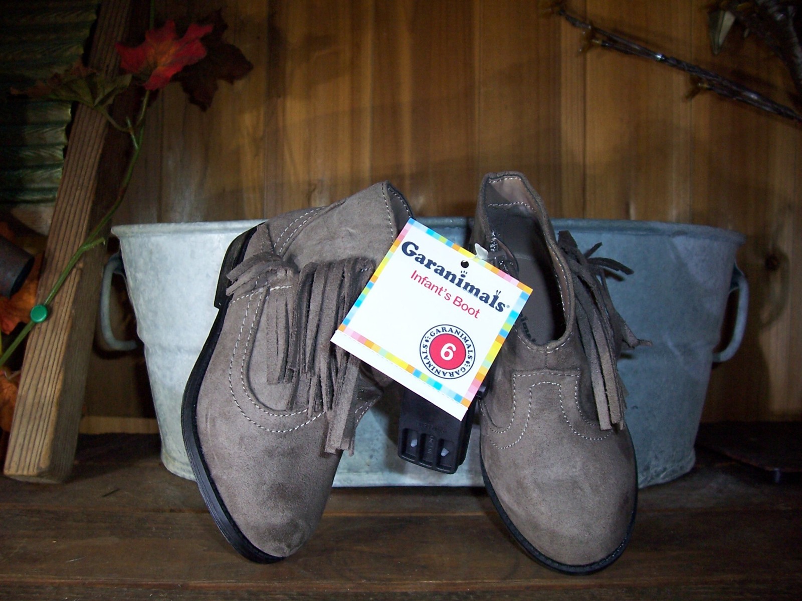 GARANIMALS GIRL TODDLER CASUAL DRESS BOOTS SIZE 5 SUEDE ZIPPER SIDE FRINGES NEW