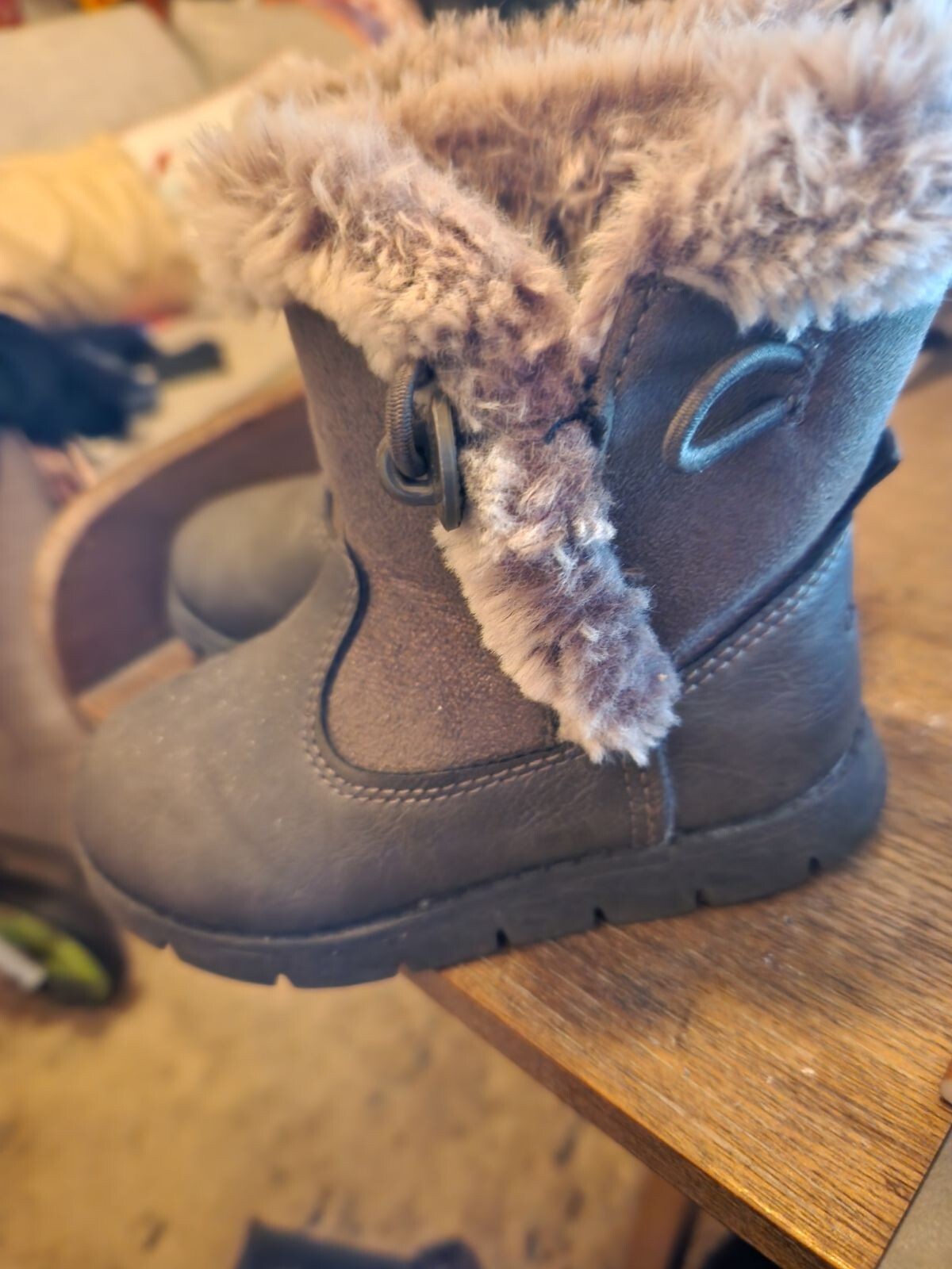 girls toddler winter boots brown size 7