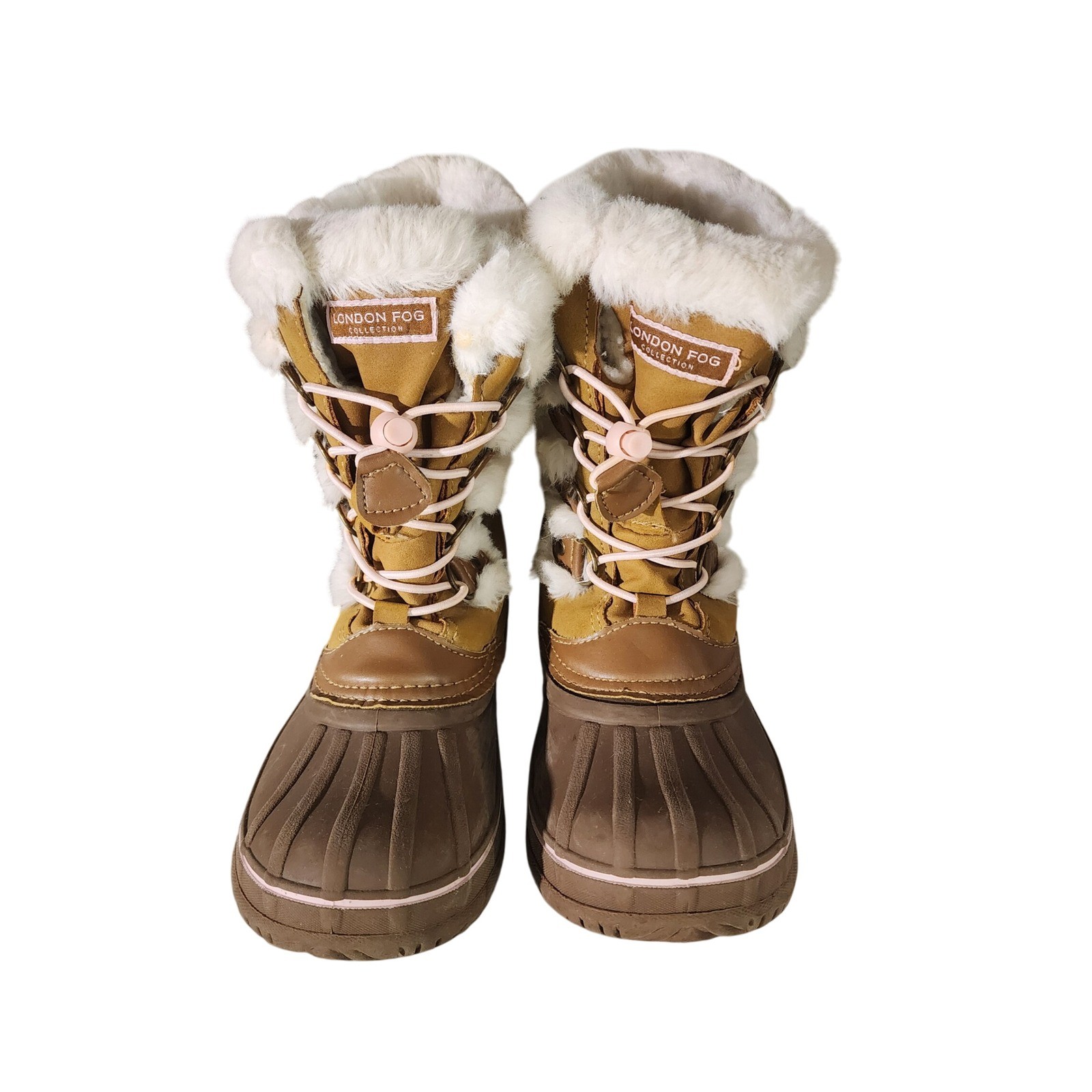 London Fog Collection Winter Snow Boots Faux Fur Trim Toddler Kids Size 3
