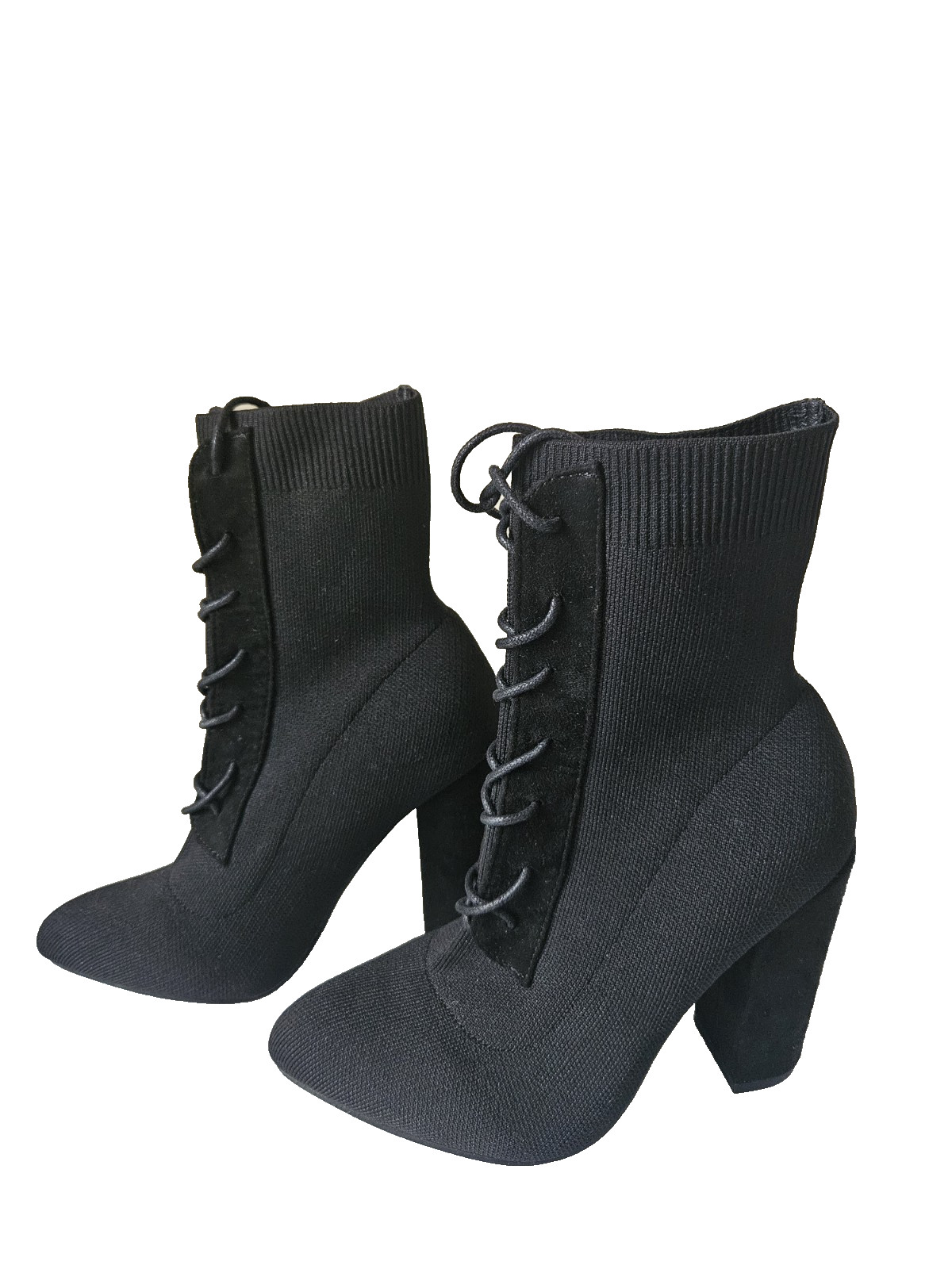 Women Boots Color Black Drawstring High Heels Brand Cuccco size 6