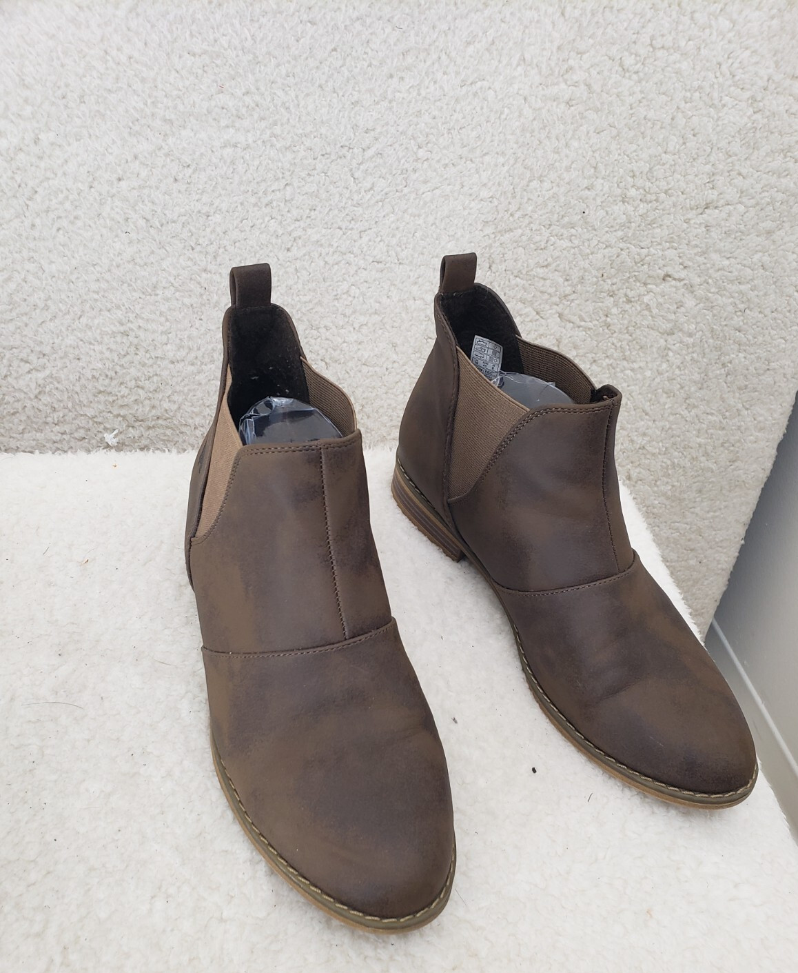 Rocket Dog Women Boots 10 Brown PU Leather Pull On Ankle Booties Flat Shoes