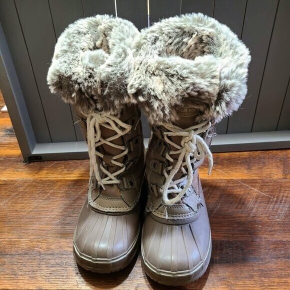London Fog Girls Winter Boots Faux Fur Size 2