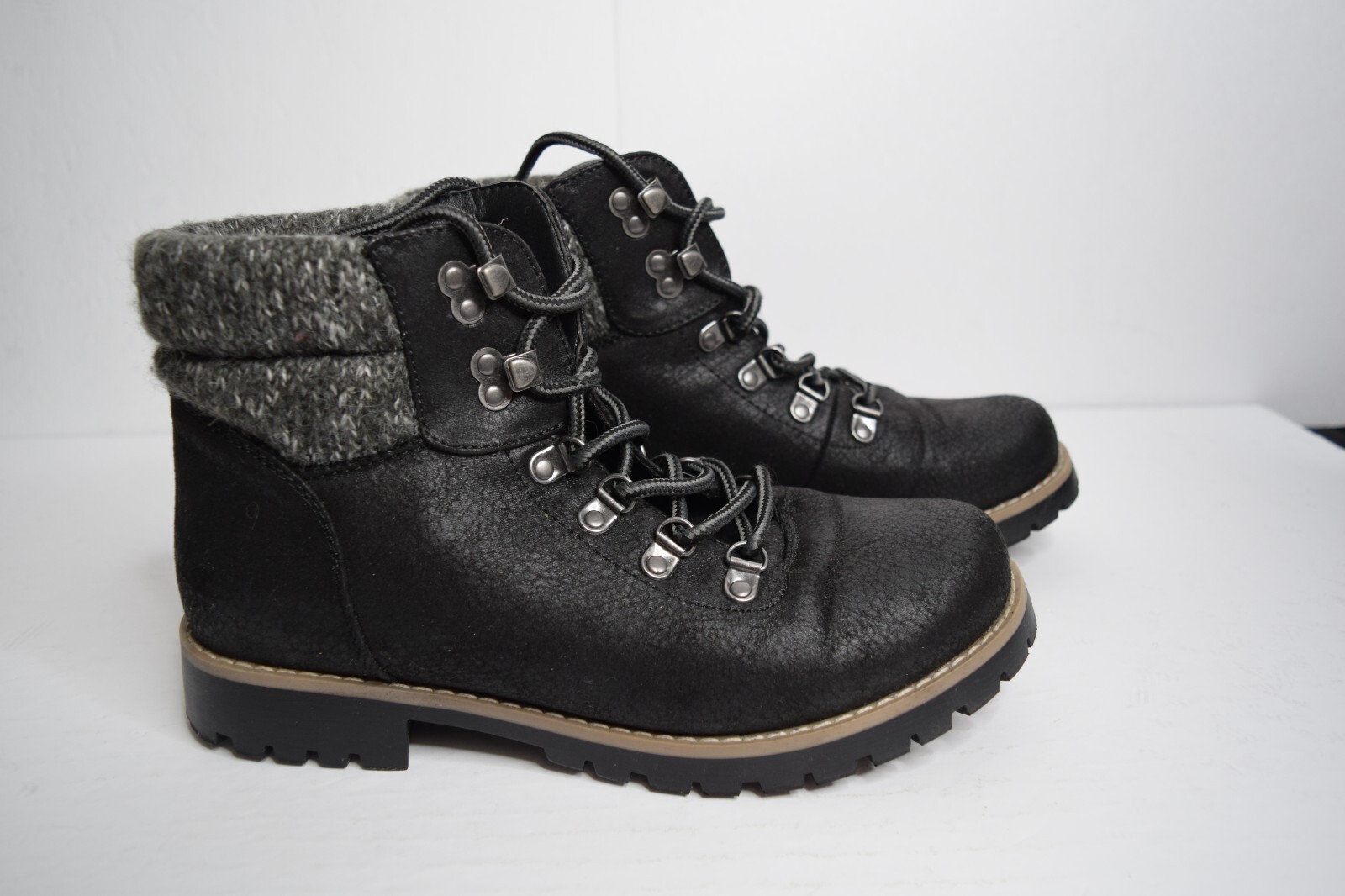 Cliffs By White Mountain Pathfield Boots Black Lace Up Women 8.5 W Hiking EUC