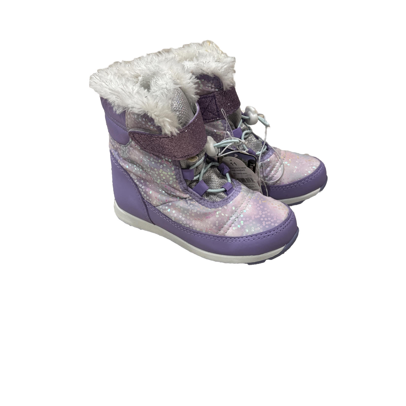 Wonder Nation Girls Winter Boots Size 11 Pink , Purple & Silver Glitter  Warm