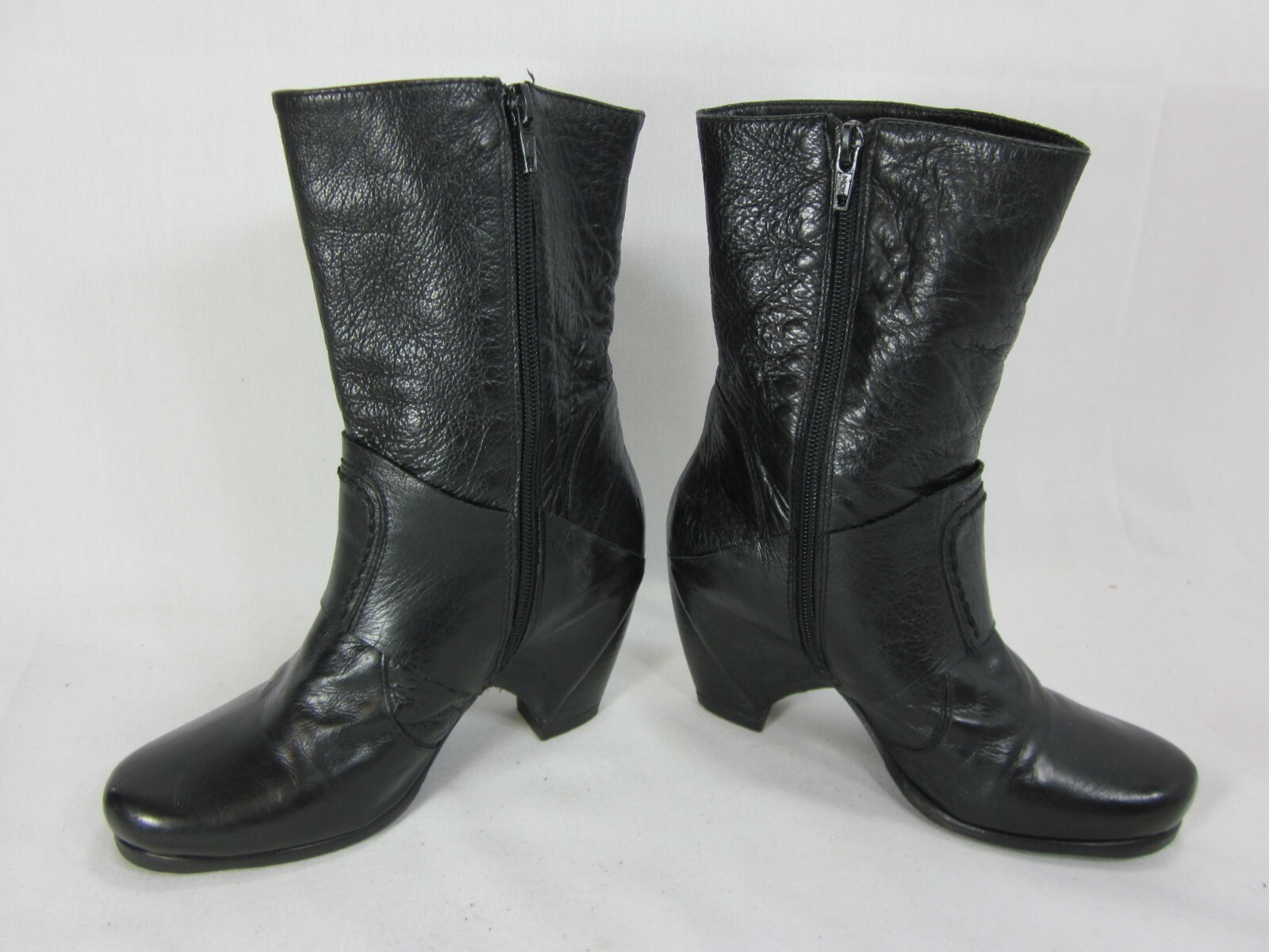 Vero Cuoio Women Boots Size 35.5 US 5 Black Leather Made in Italy