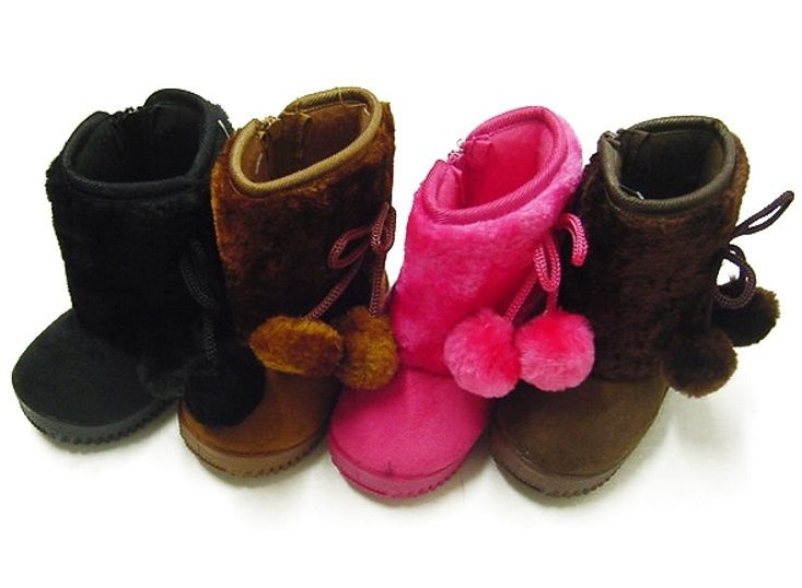 Infant Toddler Girls Winter Boots Cute Casual Faux Fur Suede Shoes 7005-1 New