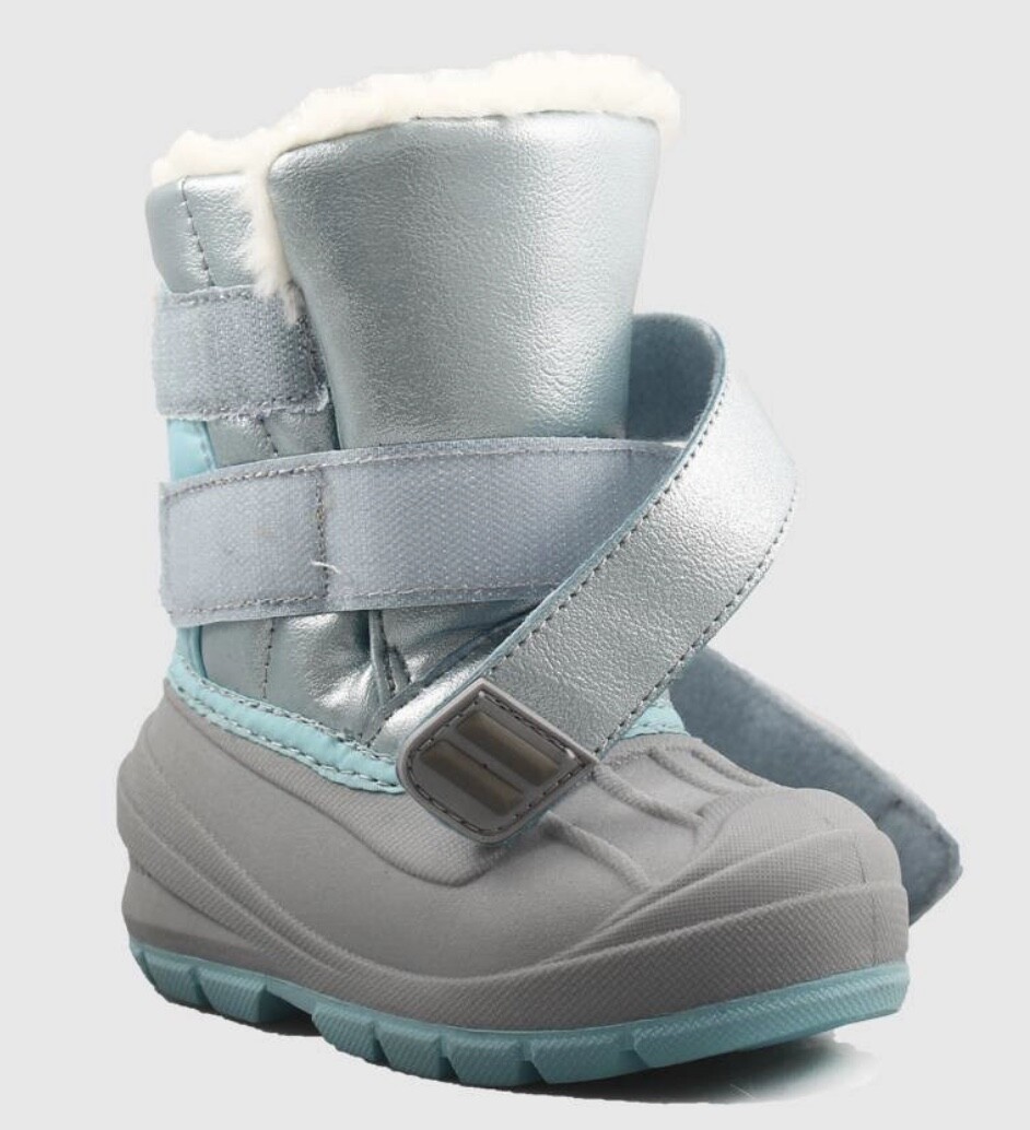 Cat And Jack- “Lev” Toddler Baby Girls Winter Boots Thermolite – Blue & Silver