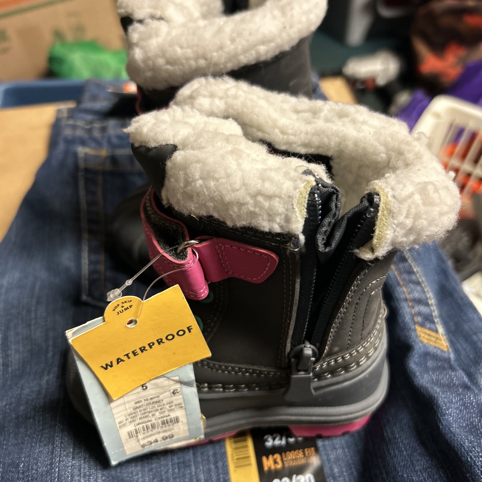 Cat & Jack Toddler Girls Winter Boots Waterproof Size 5 NEW