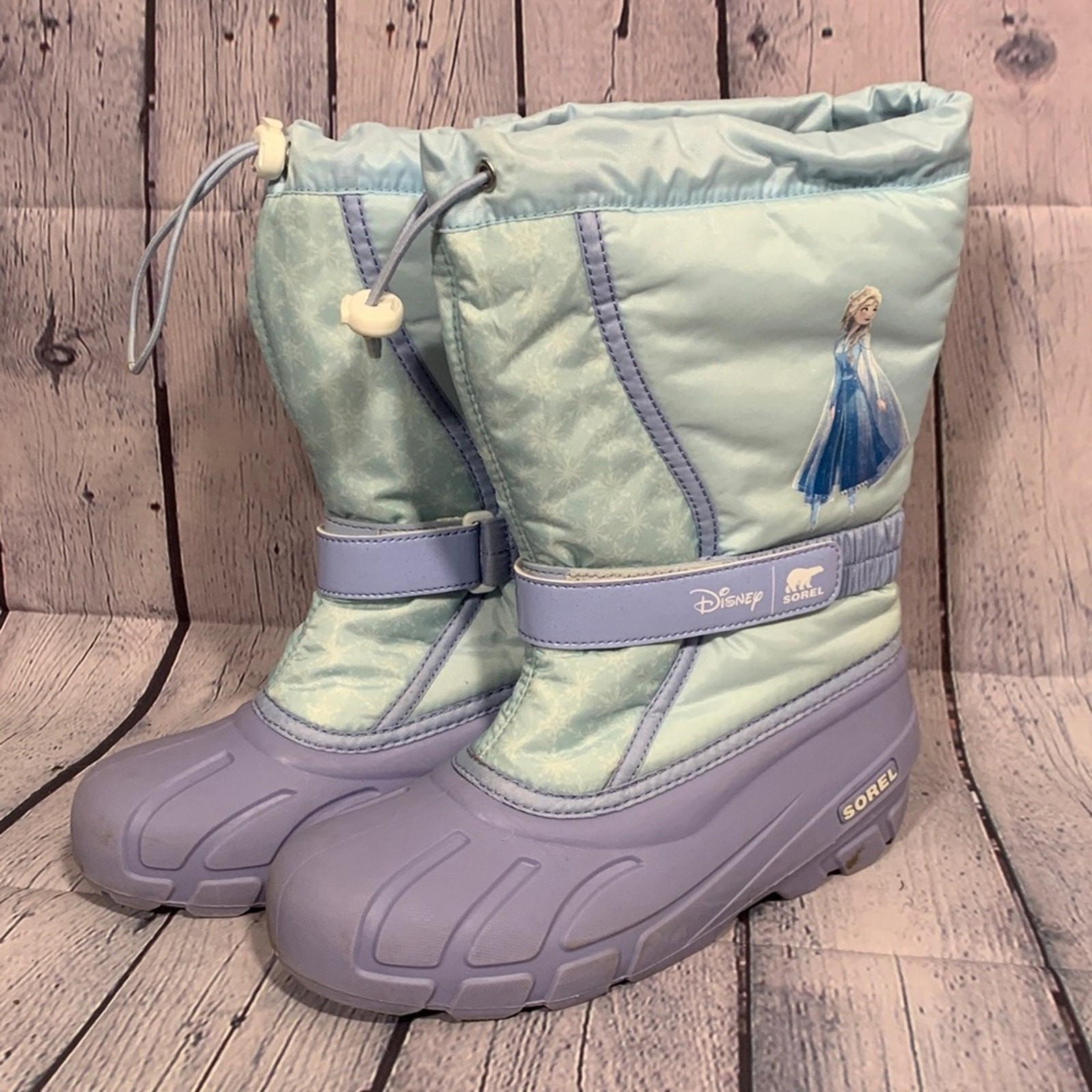 Sorel Girls Disney Flurry Frozen II Elsa Boots Size 7 Waterproof Warm Lined