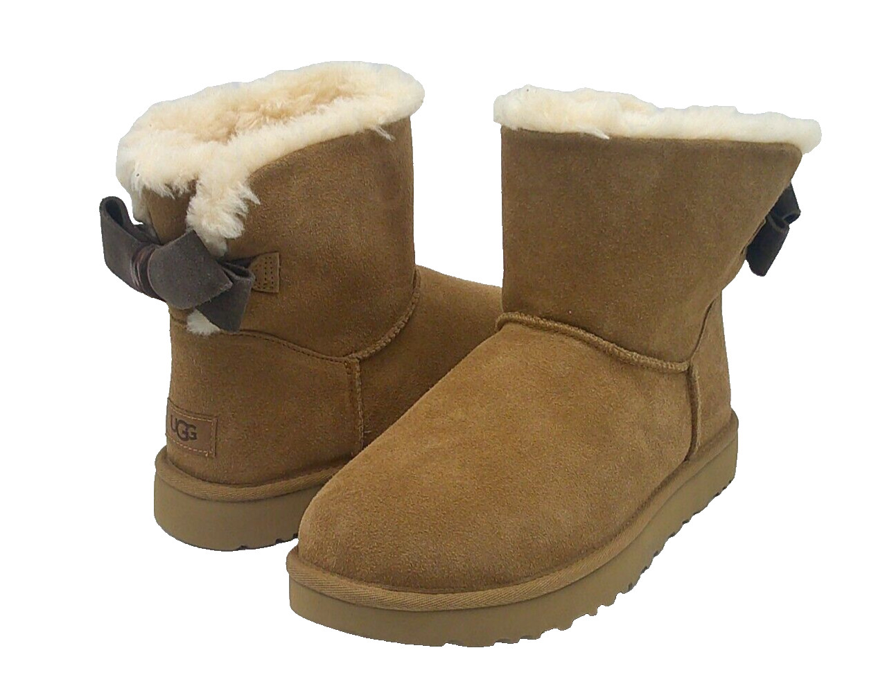 UGG MINI BAILEY SUEDE BOW WOMEN BOOTS CHESTNUT US 8 /UK 6 /EU 39