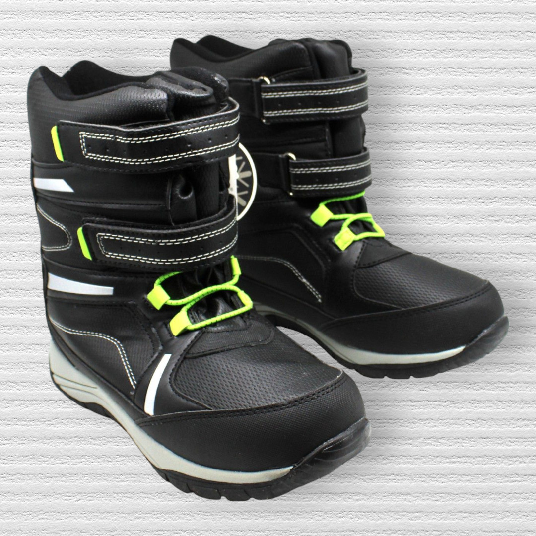 Totes Seth Black Neon Green 3M Thinsulate Warm Youth Winter Boots