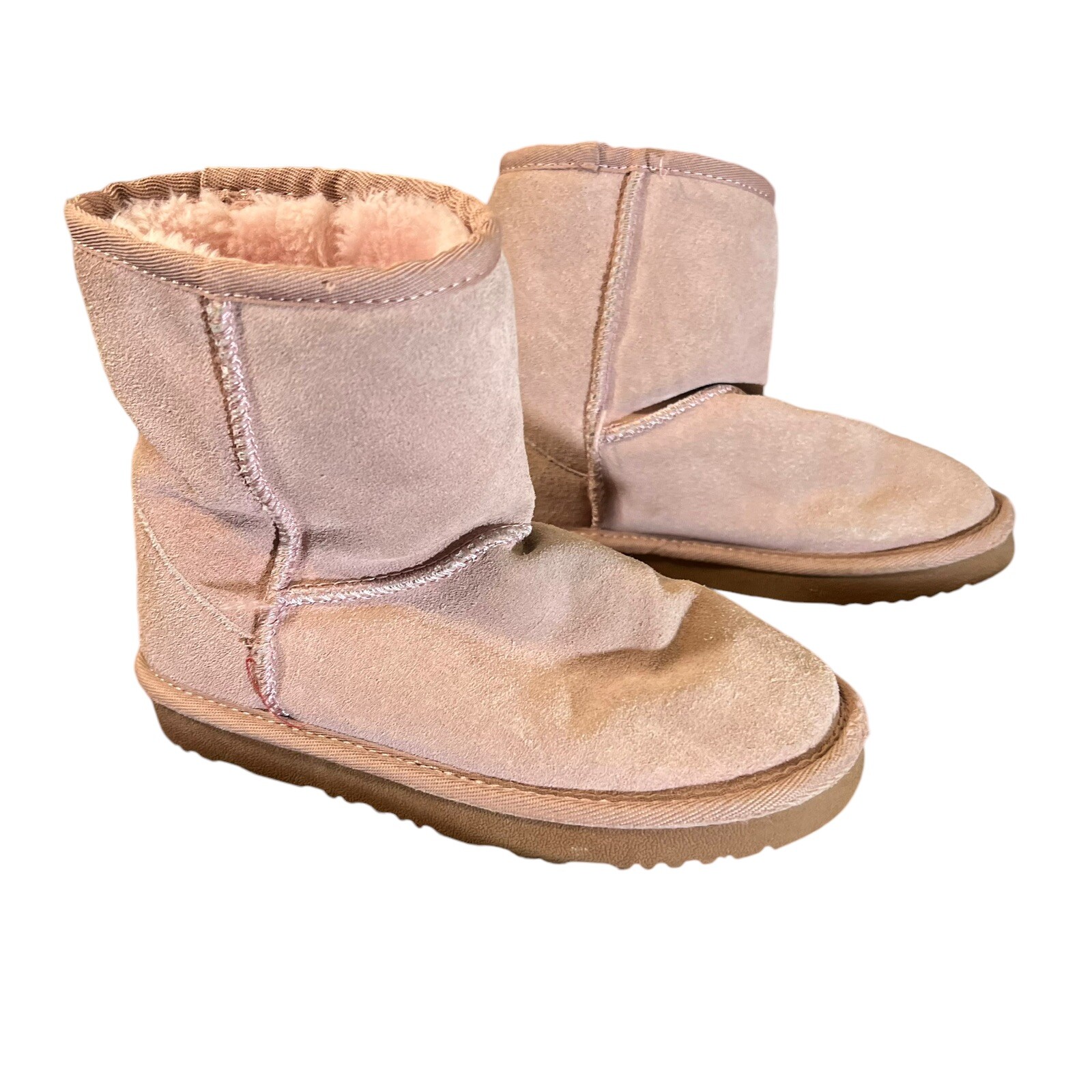 Dream Pairs Girls Faux Fur Lining Size 1 Light Pink Ankle Winter Leather Suede