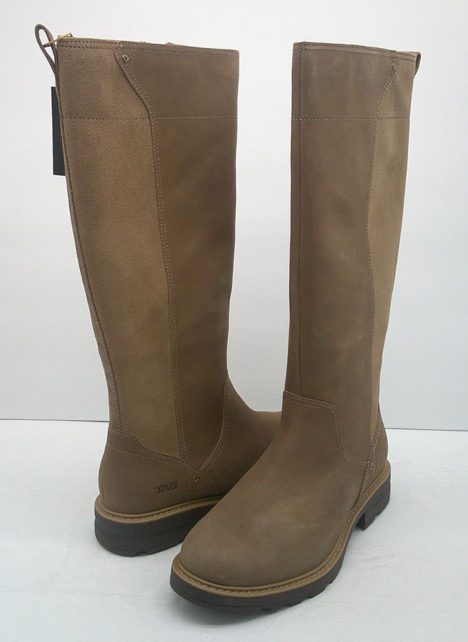 TEVA ROWENA WOMEN TALL BOOTS WATERPROOF LEATHER CRIBOU US 9 /UK 7 /EU 40