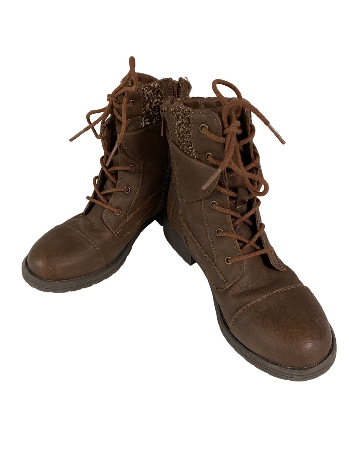 Unbranded Girls Boots Size 4 Youth, Aubrey Brown, Tie