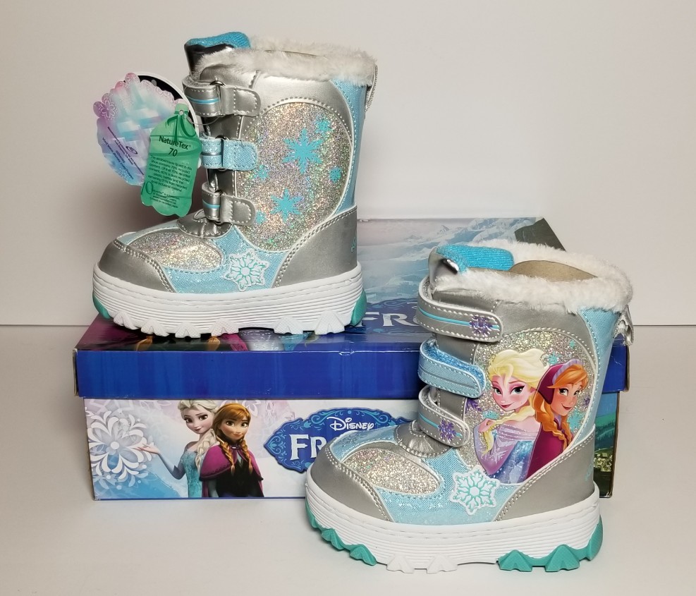 DISNEY FROZEN GIRL’S SNOWBOOTS SILVER/BLUE NEW IN BOX CH14107B