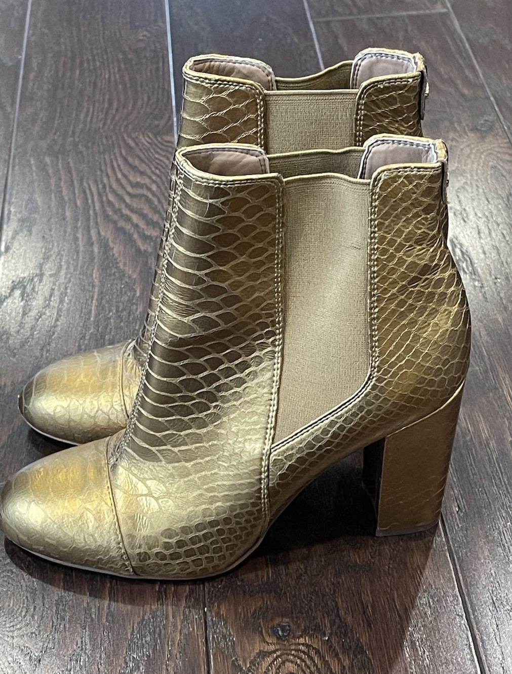 Sam Edelman Daria Women Boots Medallion Gold Snake Size 9M