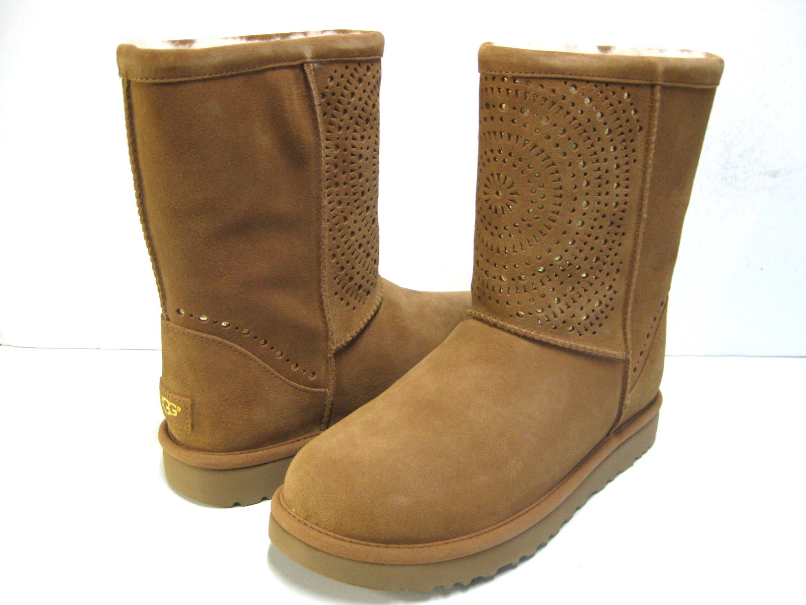 UGG CLASSIC SHORT SUNSHINE PERF WOMEN BOOTS SUEDE CHESTNUT US 11 /UK 9.5 /EU 42