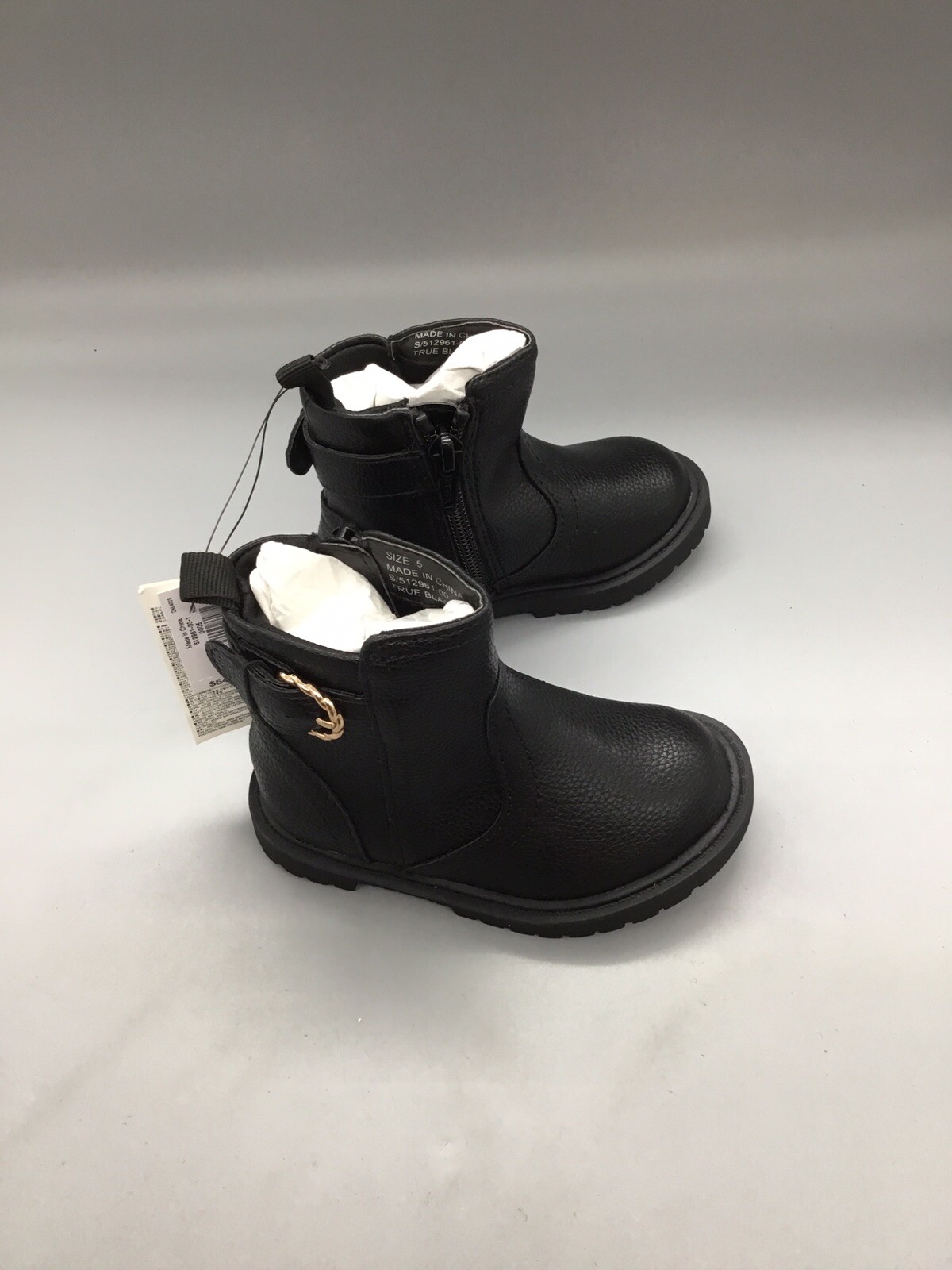 New Baby Gap Black Moto Boots Toddler Girls Size 5