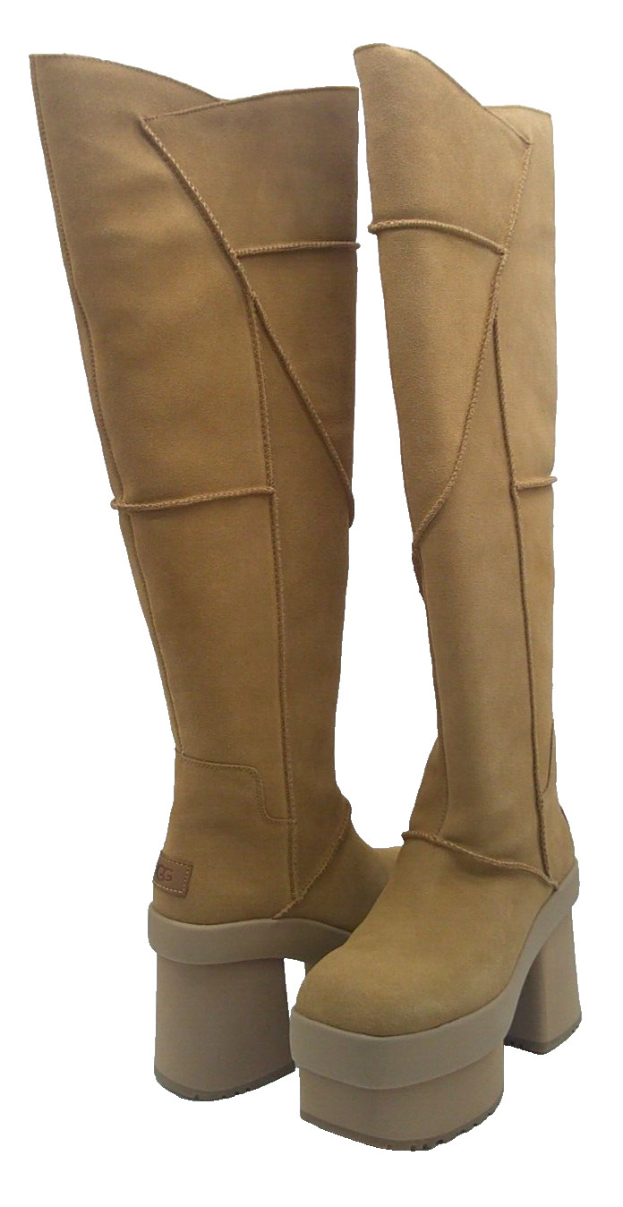 UGG NEW HEIGHTS PLATFORM EXTRA WOMEN BOOTS CHESTNUT US 7.5 /UK 5.5 /EU 38.5