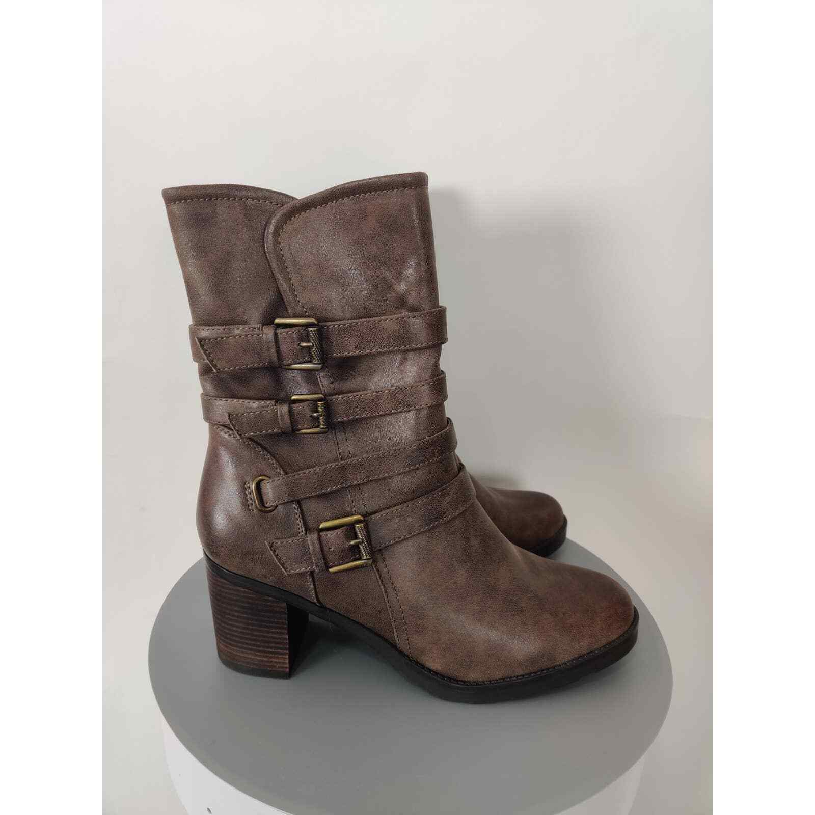 (V) Baretraps Women boots shoes heels hiking winter casual brown sz 11