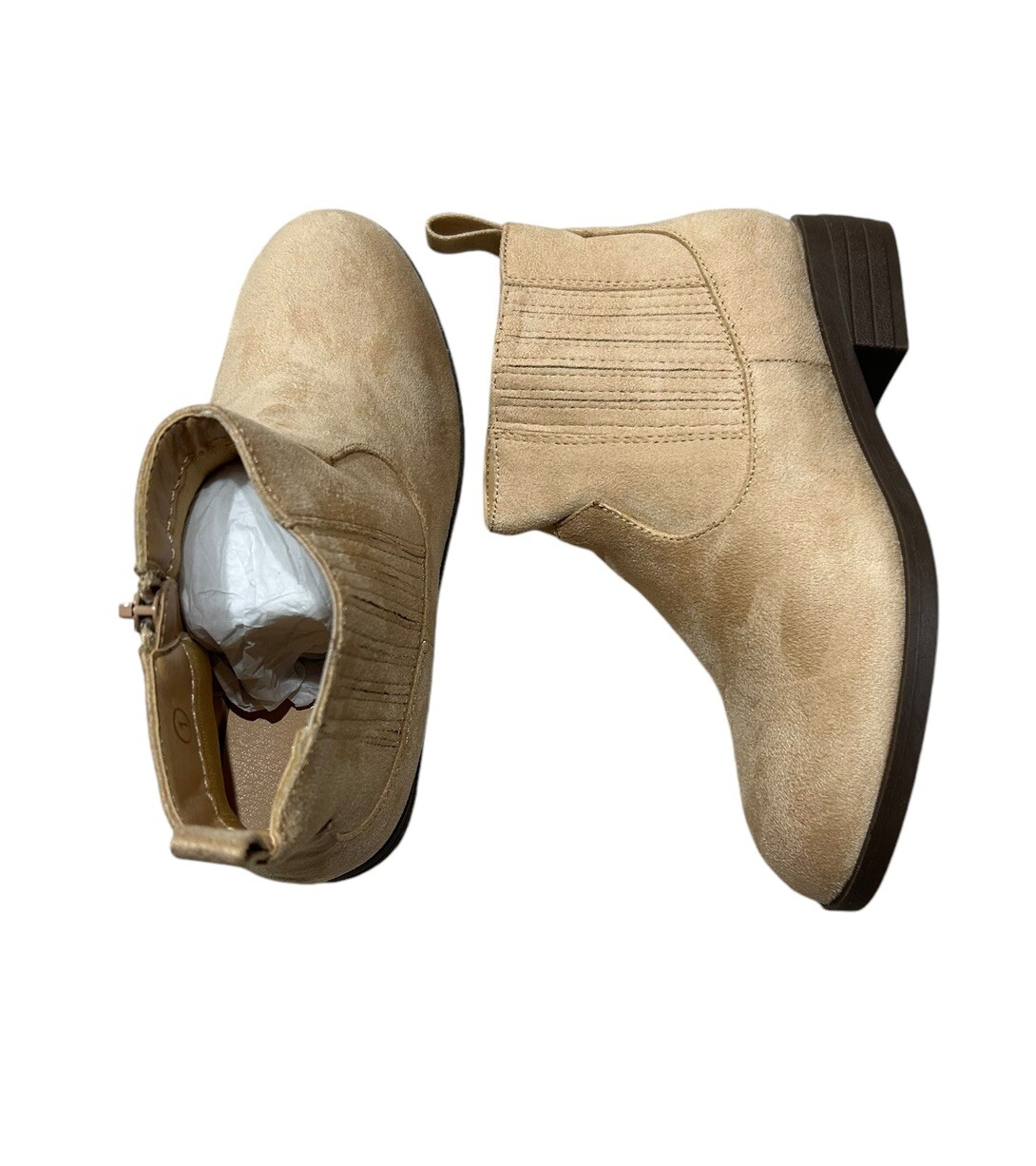 New ZBY Girls Faux Suede Beige Boots New Size 1