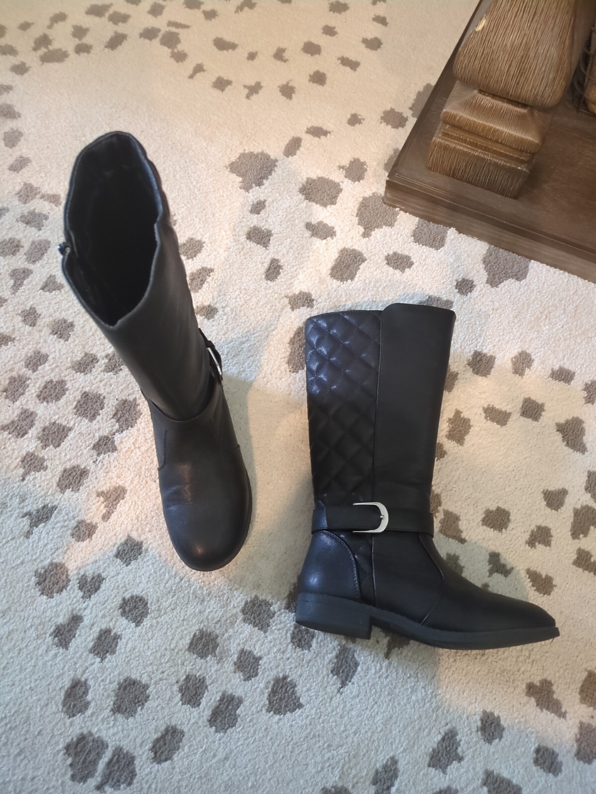 Girls SO Brand Kohls Black Side Zip Boots Size 1 *Worn Once