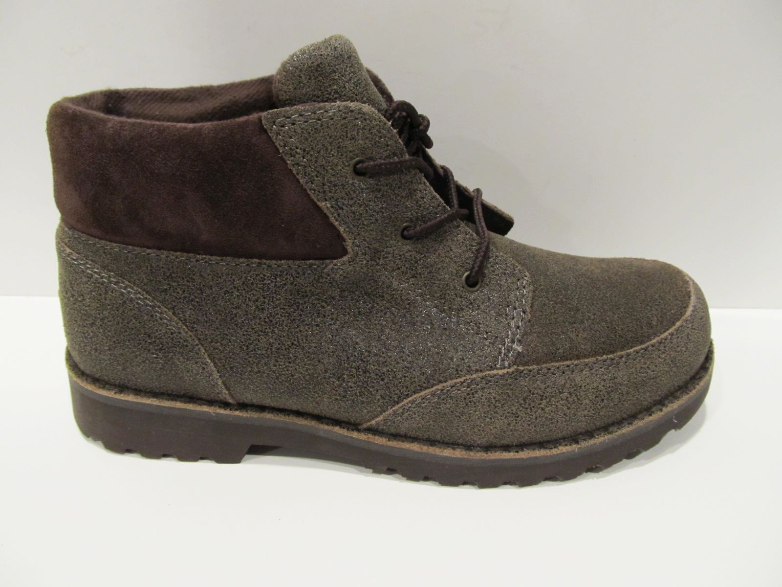 New in Box UGG Australia Boys Girls Teak Brown Orin Bomber Winter Ankle Boots 4