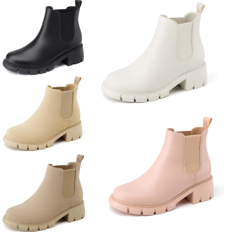 Girls Ankle Boots Kids Comfort Slip on Lug Sole Chelsea Booties Little/Big Kids