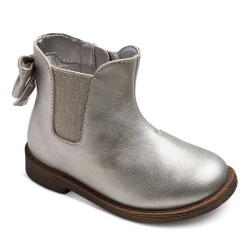 Cat & Jack Toddler Girls’ Tony Ankle Fashion Boots – Silver NEW