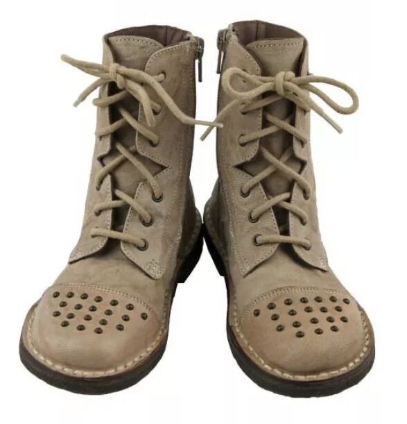 New Pepe Big Girls Boots Sand Studded Prairie Shoes Eu 34 Us 3 Leather