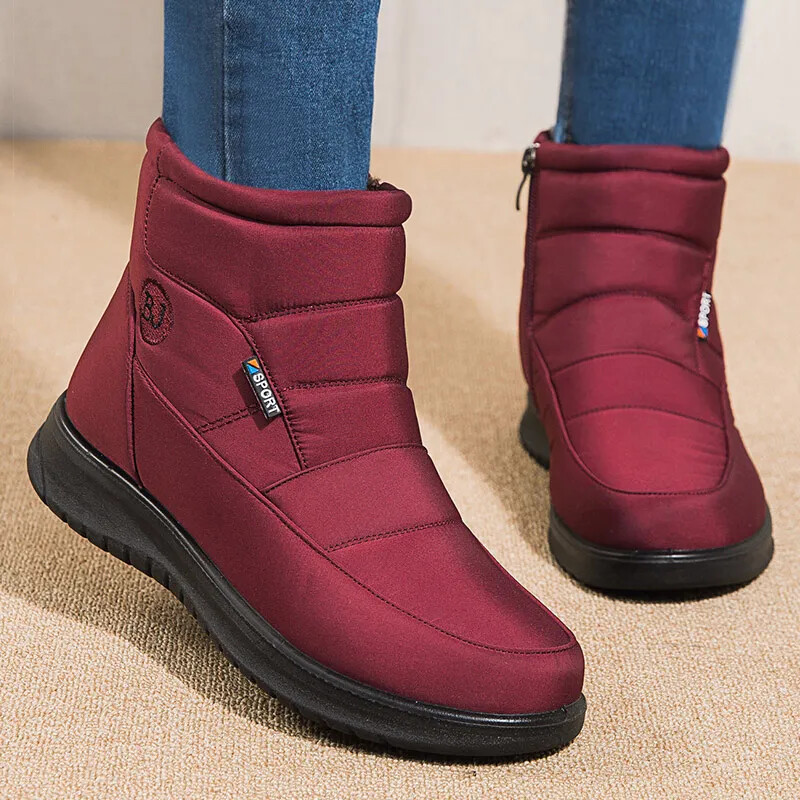 New Waterproof Snow Boots Zipper Ankle Boots Winter Botas Femininas Keep Warm