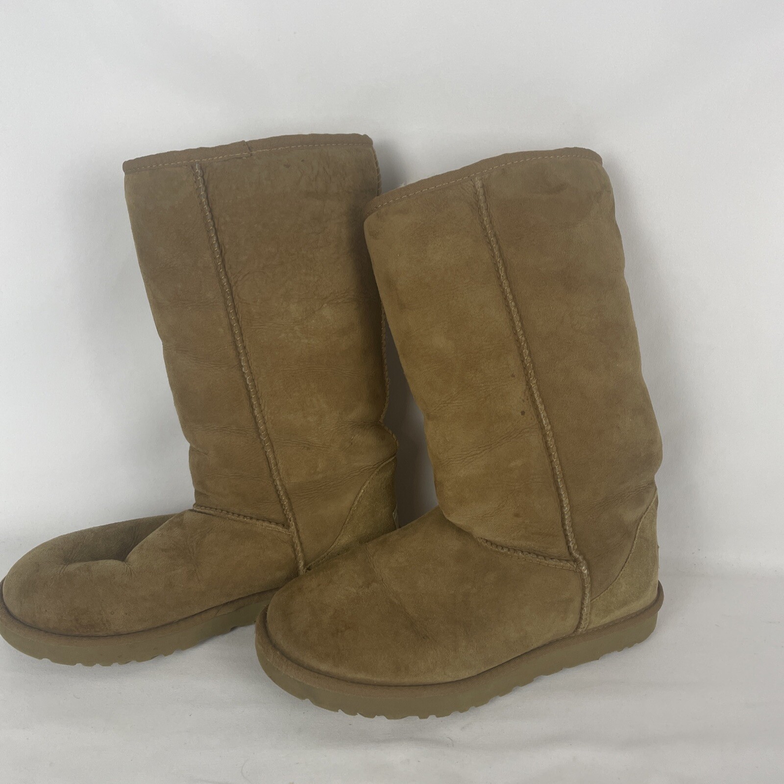 UGG Australia 5815 suede Shearling Chestnut Classic Tall Women Boots Sz US9 EU40