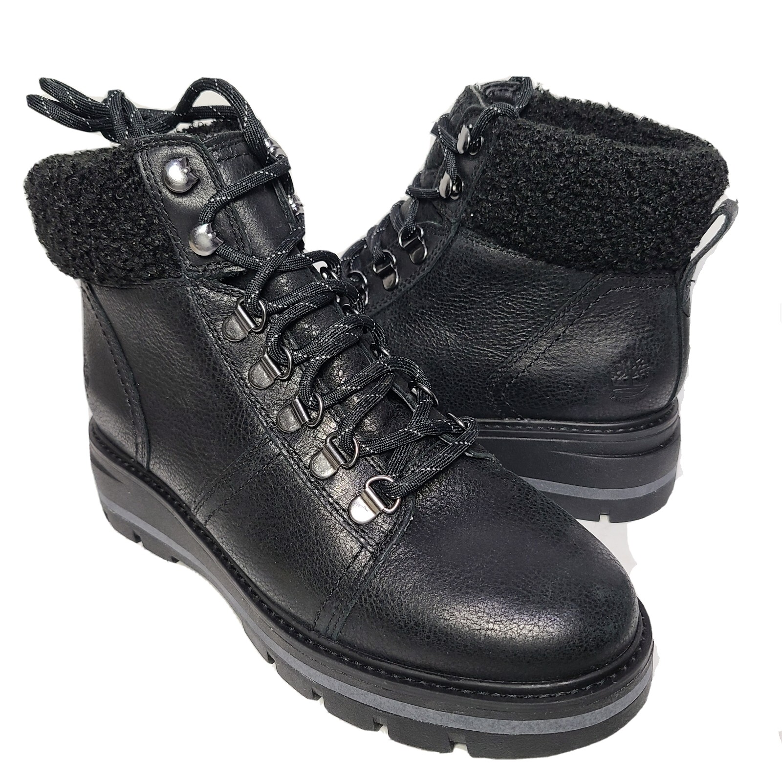 Timberland Women  Boots Cervinia Valley black leather Waterproof  Lined 7.5 new