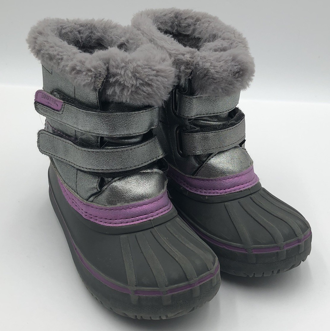London Fog Girls Boots Size 12M Faux Purple Trim Boots Faux Children’s Boots