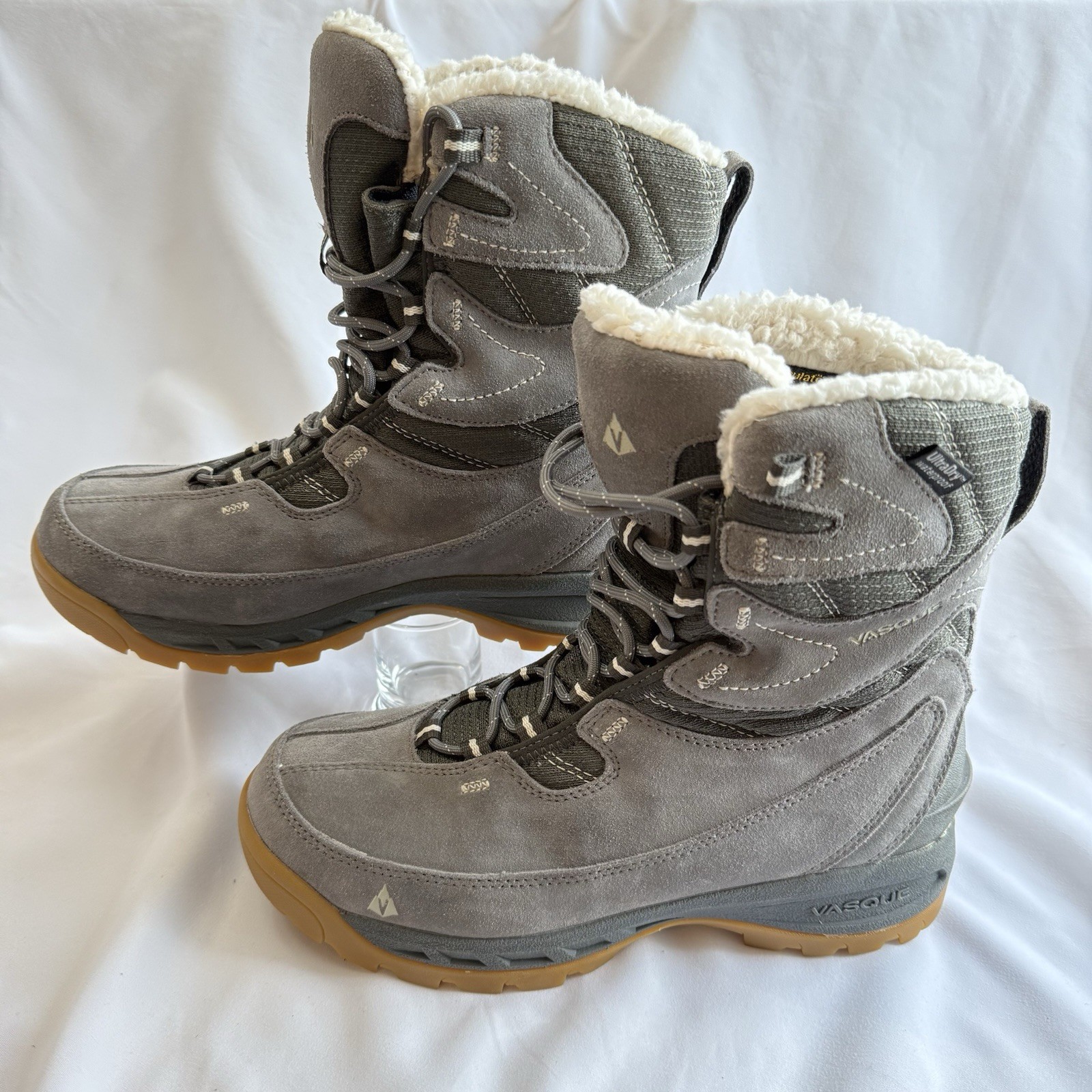 Vasque 7805 Pow Gray Suede Women Winter Boots Sz:8M Hiking Climbing Trek Camping