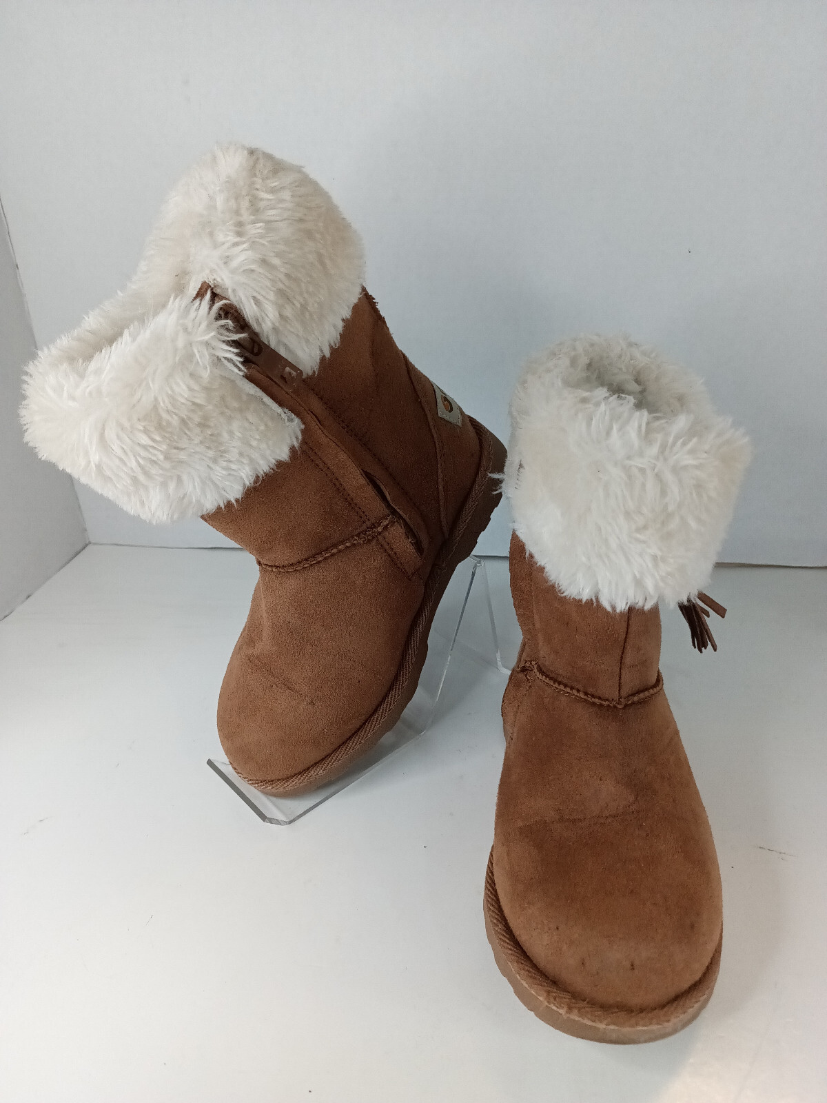 Makalu Girls Boots Sz 10 California Iceland  Toddler Faux Fur Brown Suede Warm
